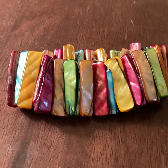 Rainbow Pau Shell Bracelet. -original Hand Crafted - Picture 1 of 4